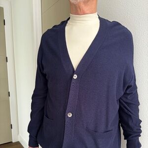 Zero + Maria Cornejo Mens Sweater in navy blue